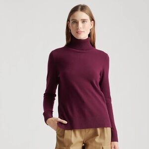 NWOT Quince | Super Luxe Baby Cashmere Turtleneck Sweater | Burgundy | L
